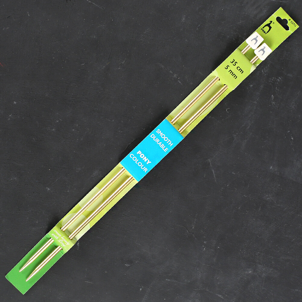 Pony Colour 5 mm 35 cm Altın Sarısı Alüminyum Örgü Şişi - 33711